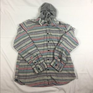 Men’s long sleeve hooded button down